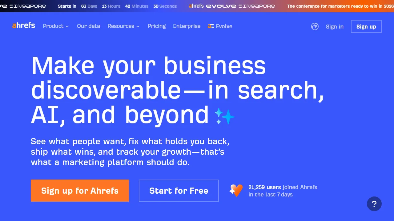 Ahrefs captura de pantalla