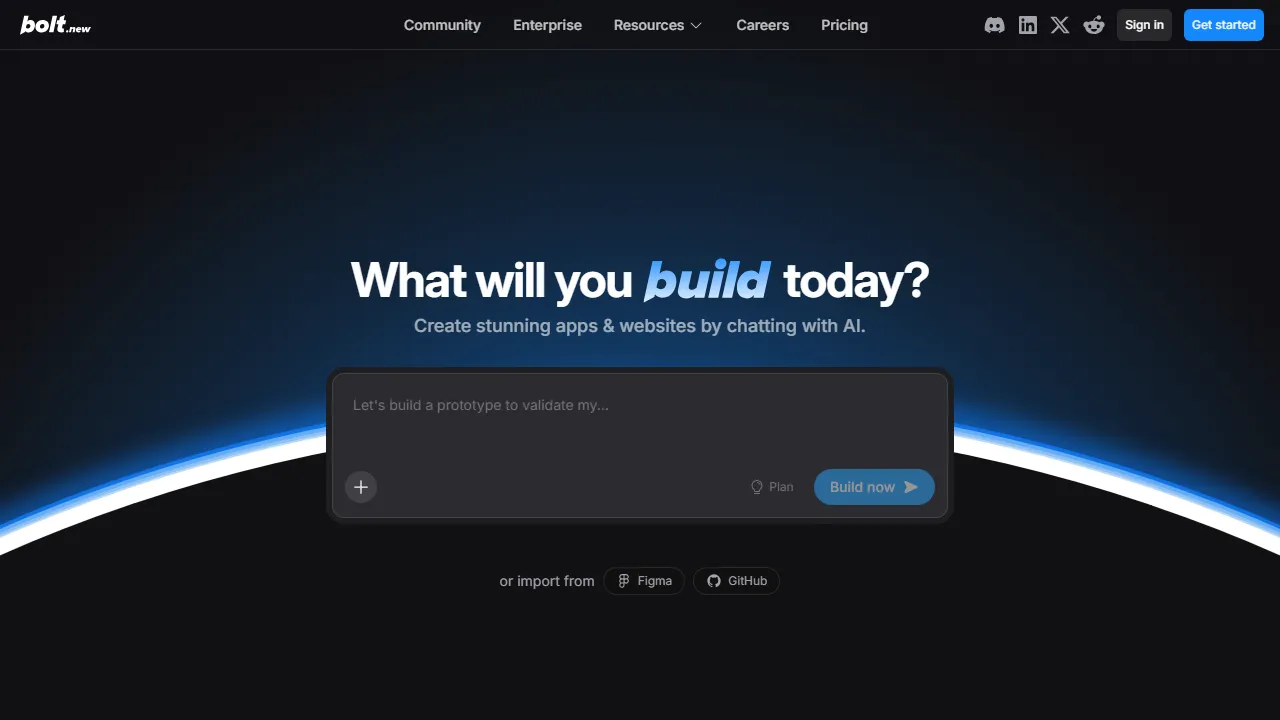 Bolt.new captura de pantalla