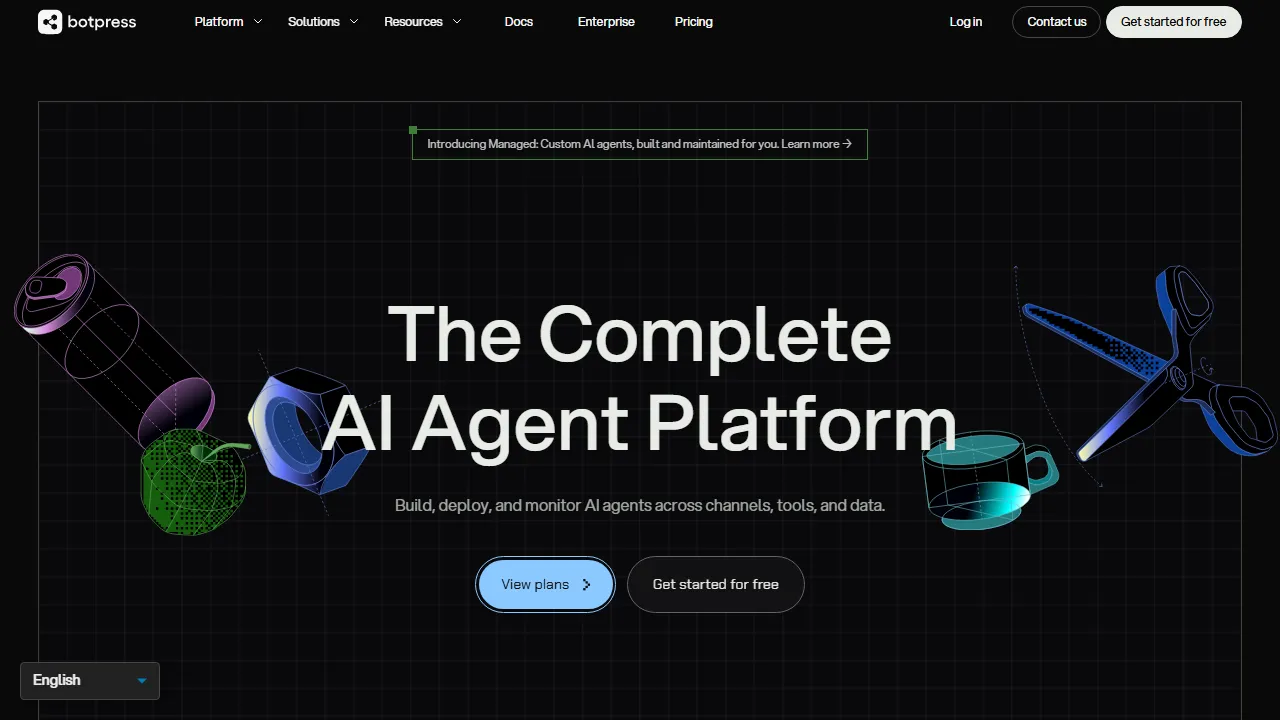 Botpress captura de pantalla