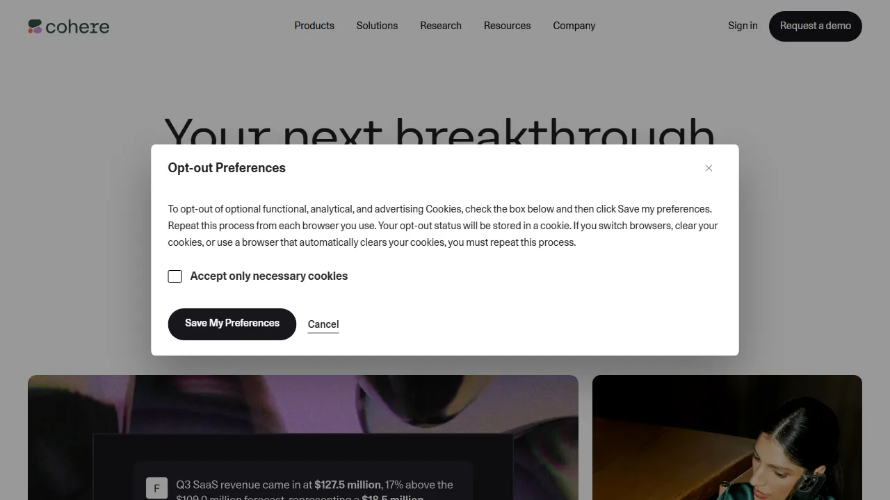 Cohere Command R+ captura de pantalla