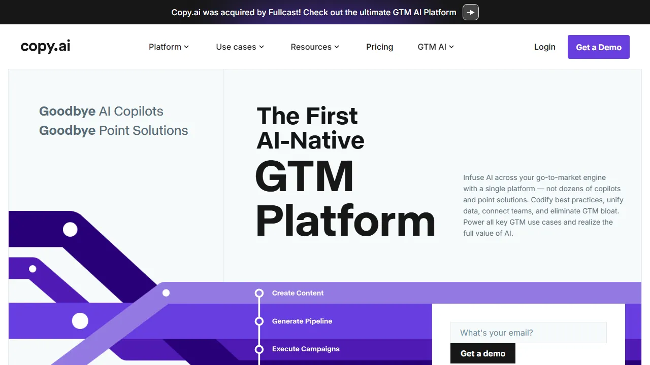 Copy.ai captura de pantalla