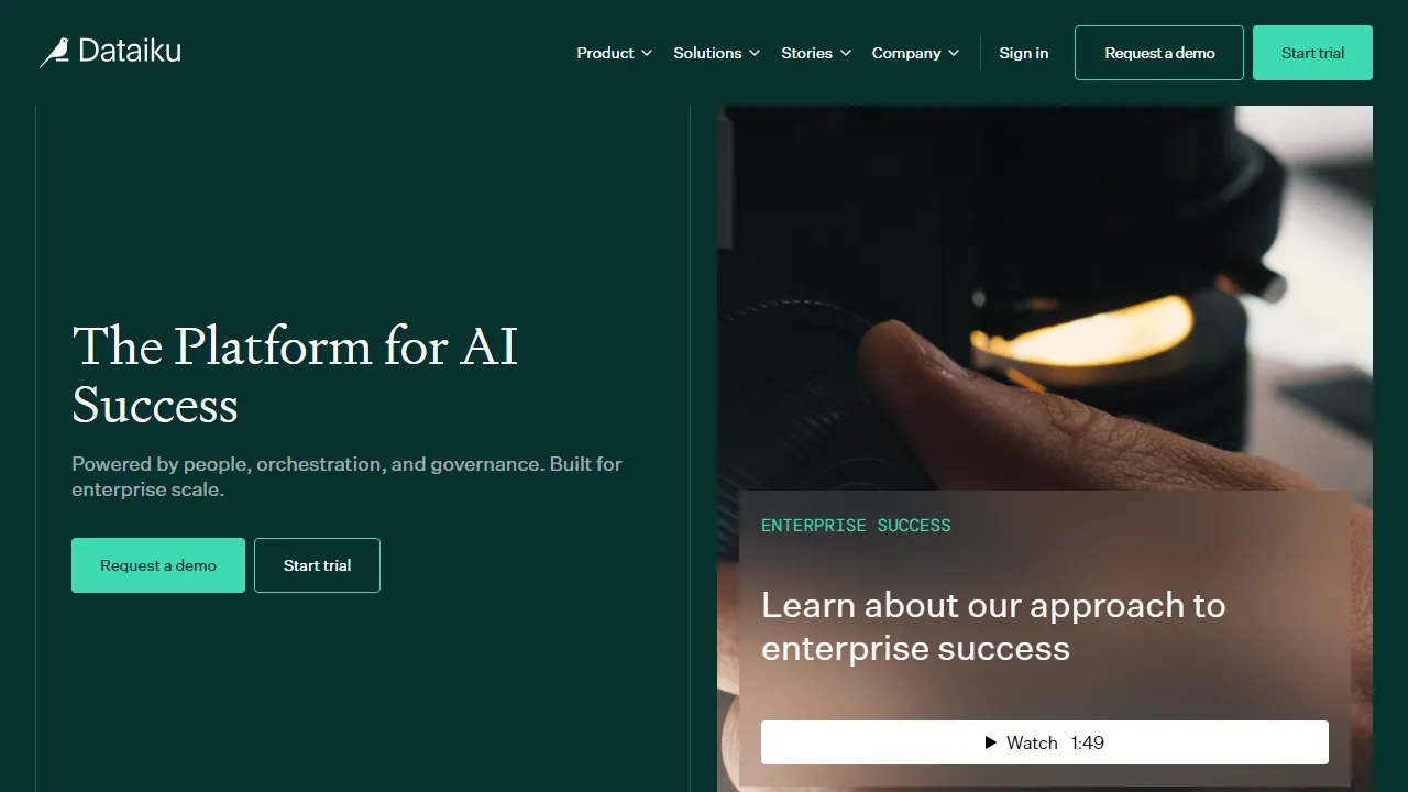 Dataiku captura de pantalla
