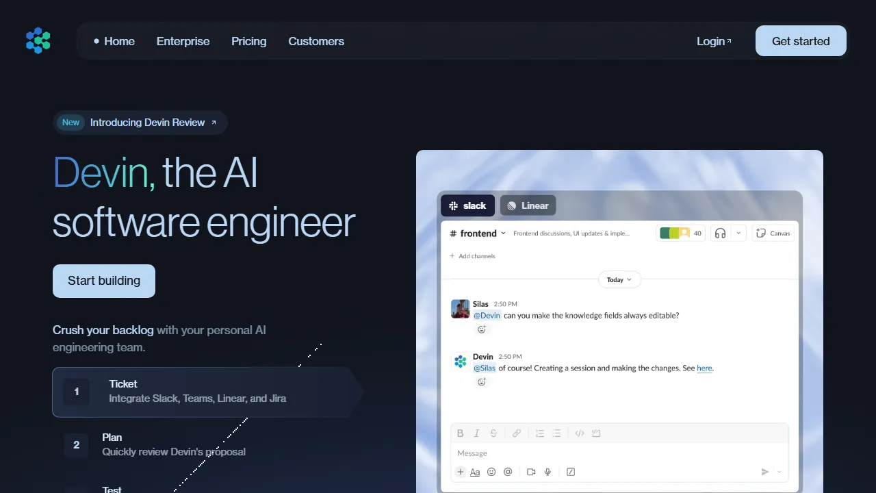 Devin captura de pantalla