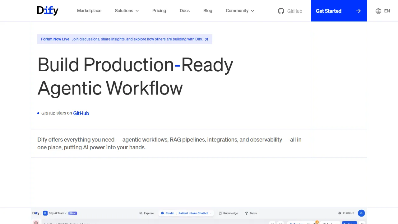 Dify captura de pantalla