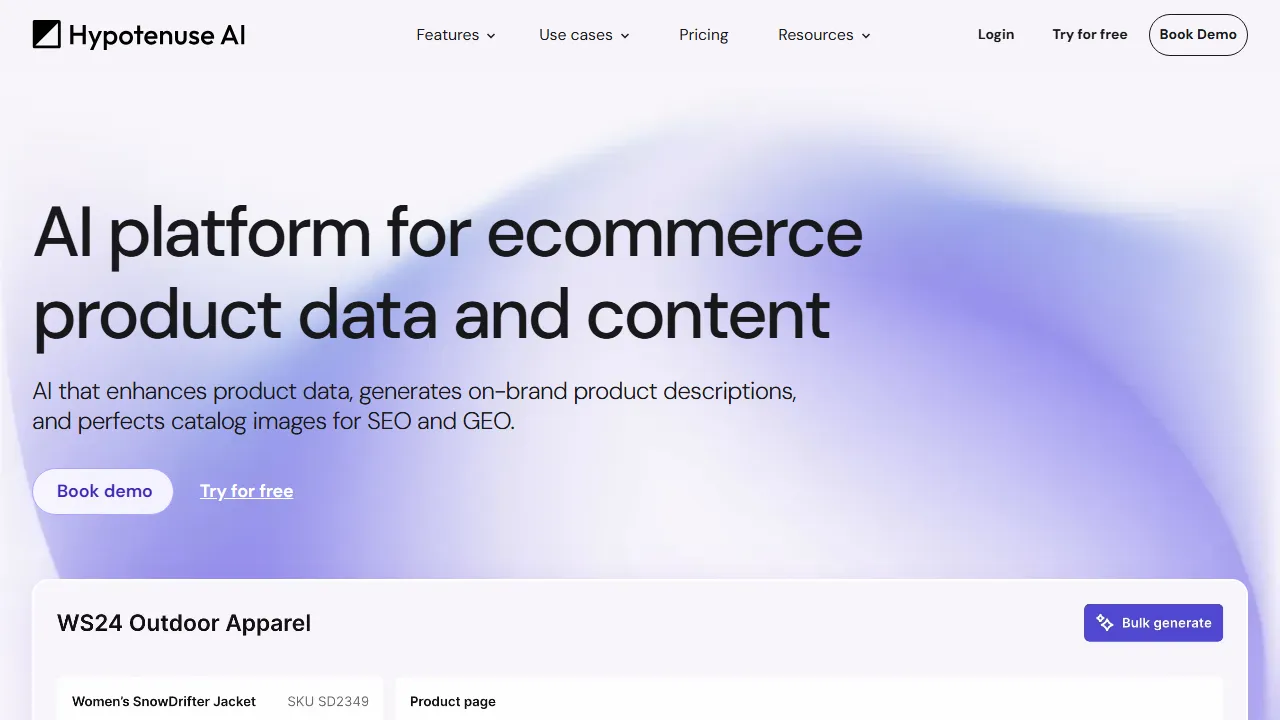 Hypotenuse AI captura de pantalla