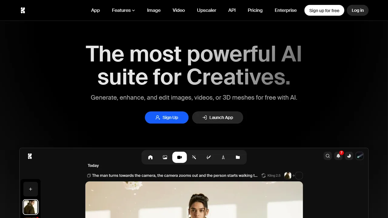 Krea AI captura de pantalla