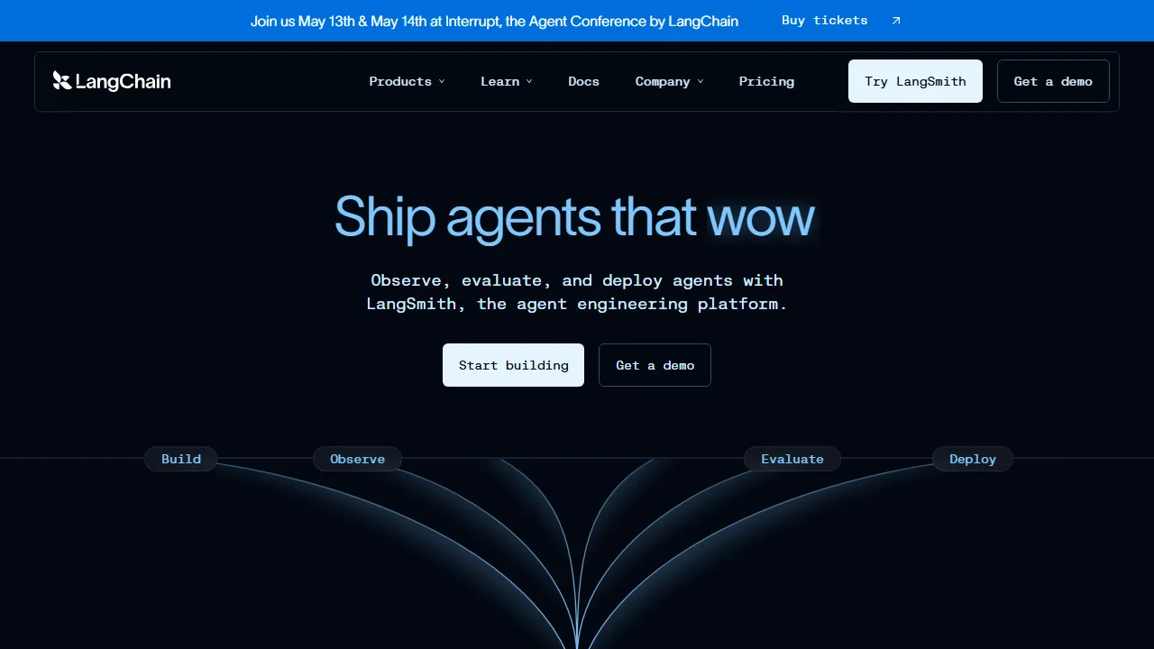 LangChain captura de pantalla