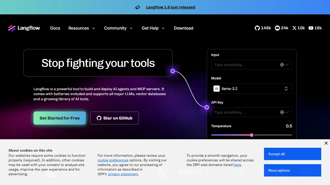 Langflow captura de pantalla