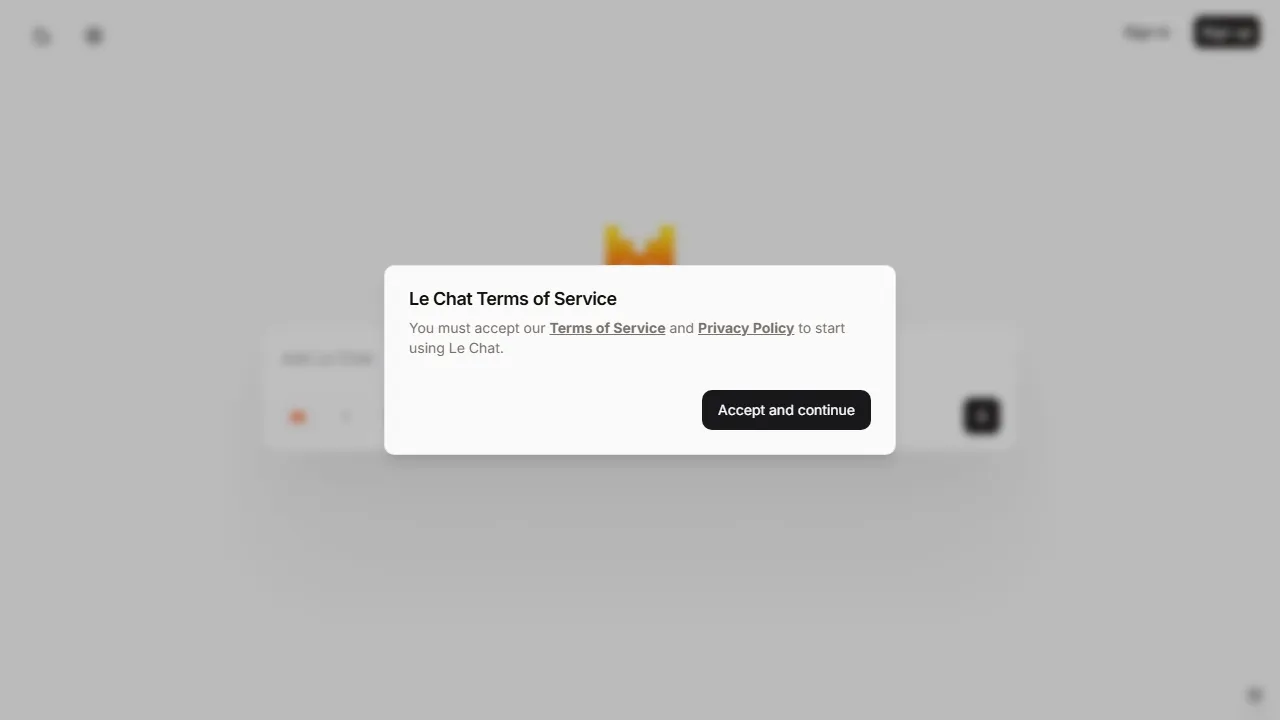 Le Chat (Mistral) captura de pantalla
