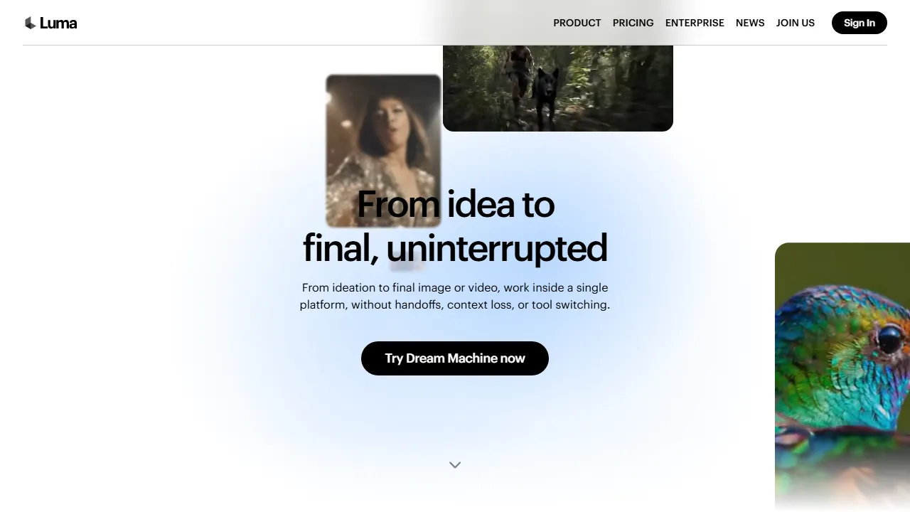 Luma Dream Machine captura de pantalla