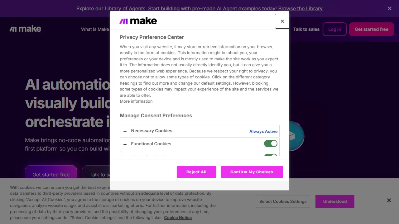 Make (antes Integromat) captura de pantalla