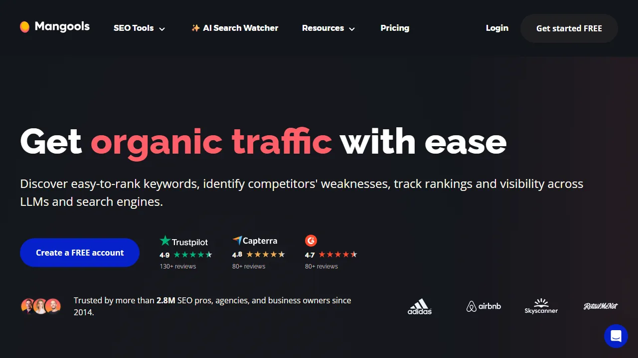 Mangools captura de pantalla