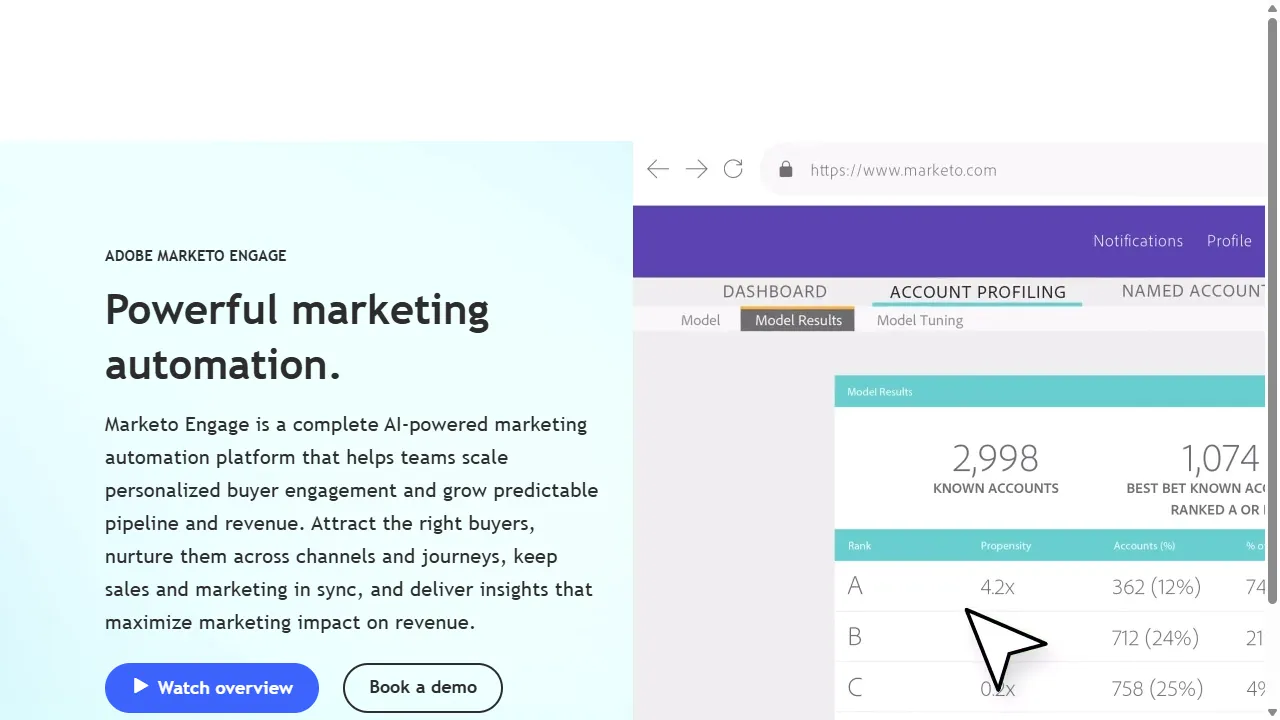 Marketo Engage captura de pantalla