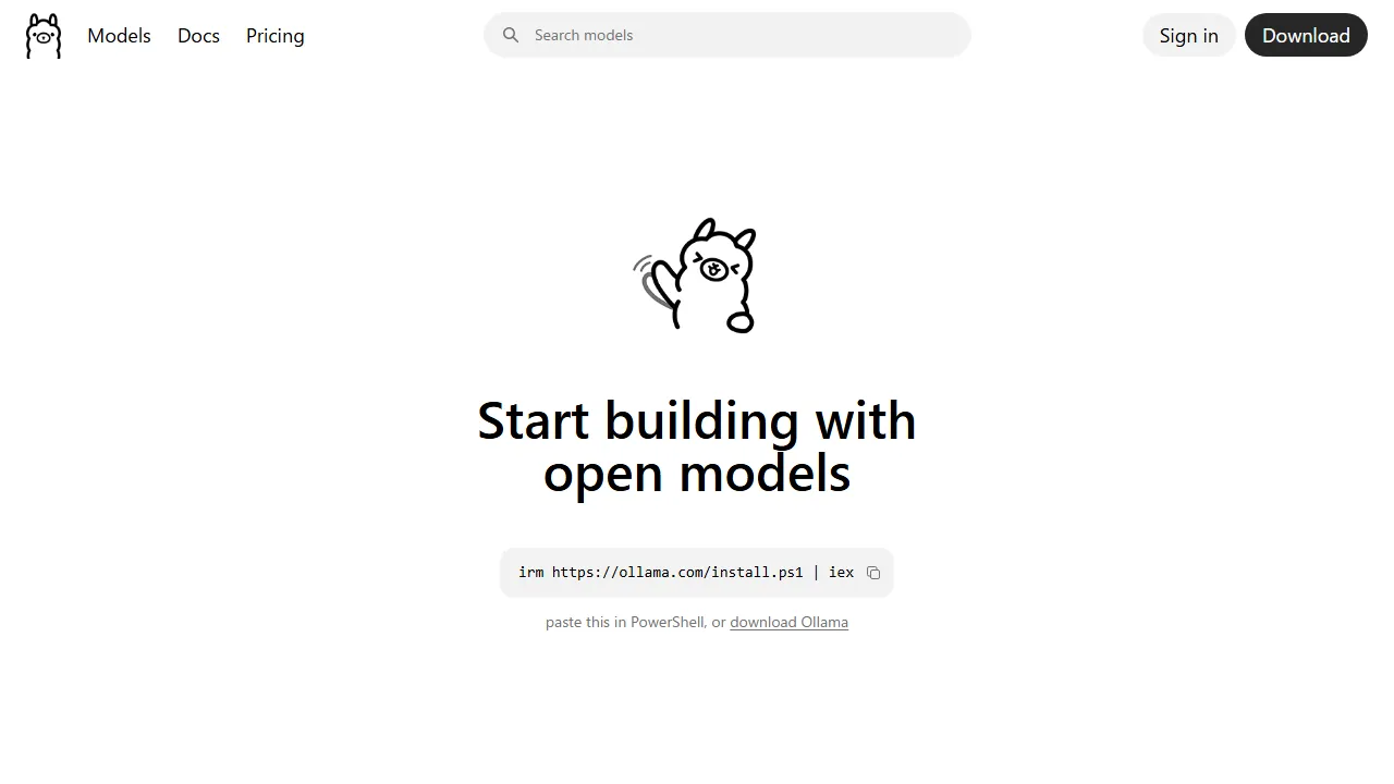 Ollama captura de pantalla