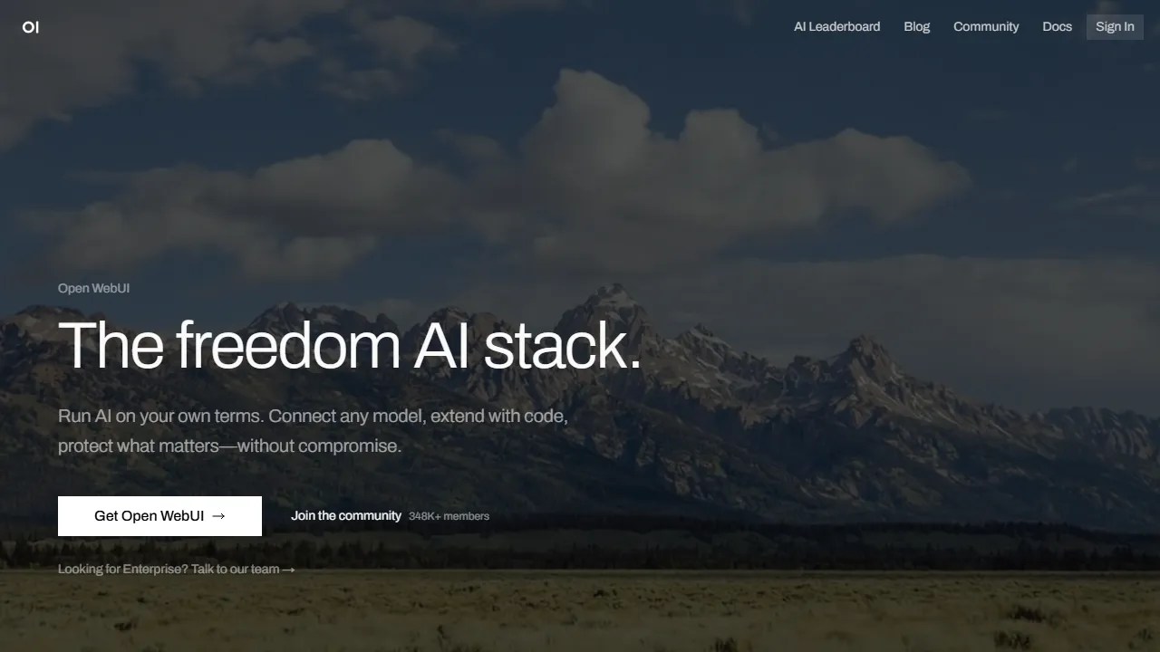 Open WebUI captura de pantalla