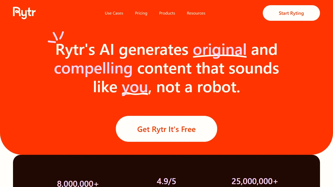 Rytr captura de pantalla