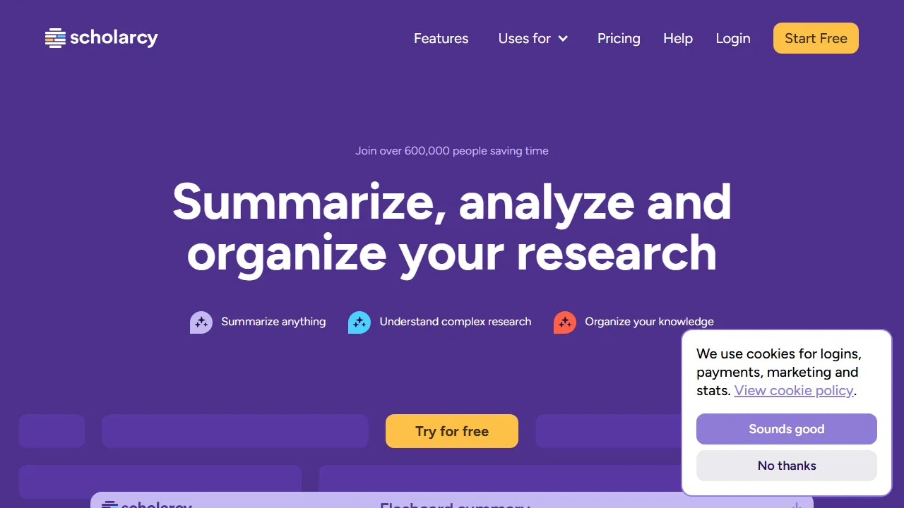 Scholarcy captura de pantalla