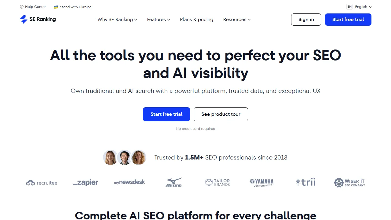 SE Ranking captura de pantalla
