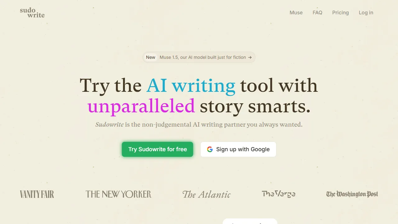 Sudowrite captura de pantalla