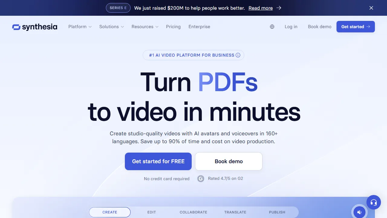 Synthesia captura de pantalla