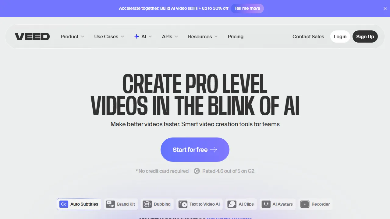 Veed.io captura de pantalla