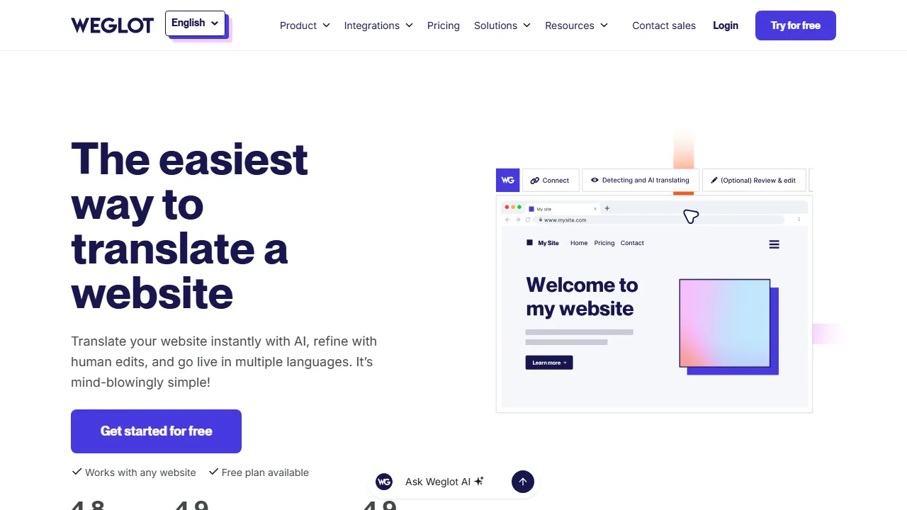 Weglot captura de pantalla